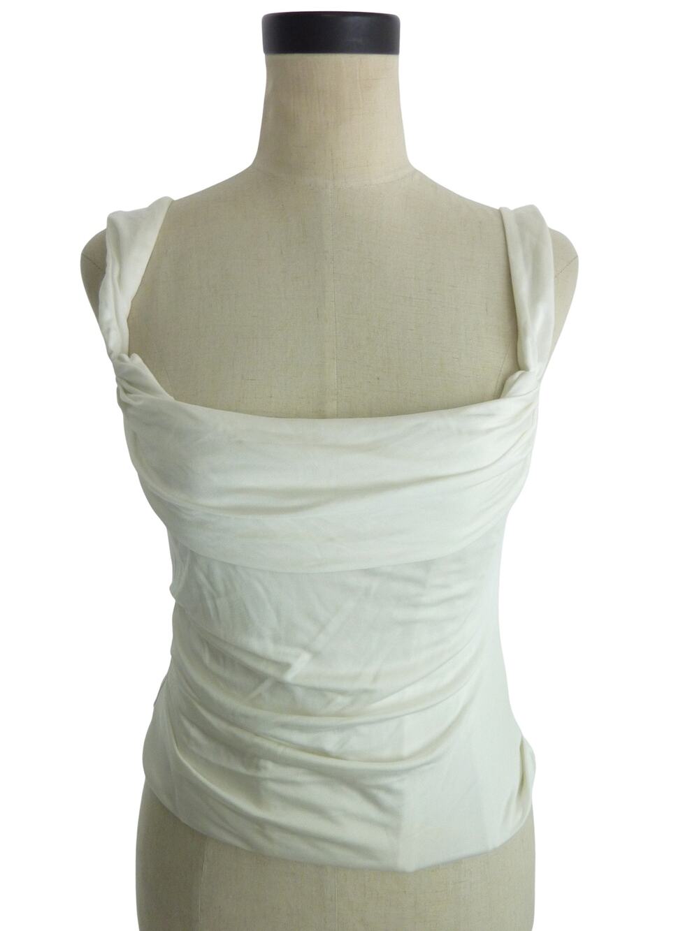 Retrofete Lowis White Corset Drape Tank Blouse Top Size S Silk Blend